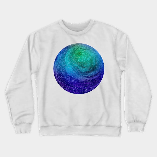 Circular Blue Marble Crewneck Sweatshirt by Art Designs